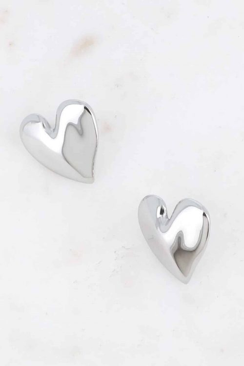 Bohm Paris Hammered Heart Studs