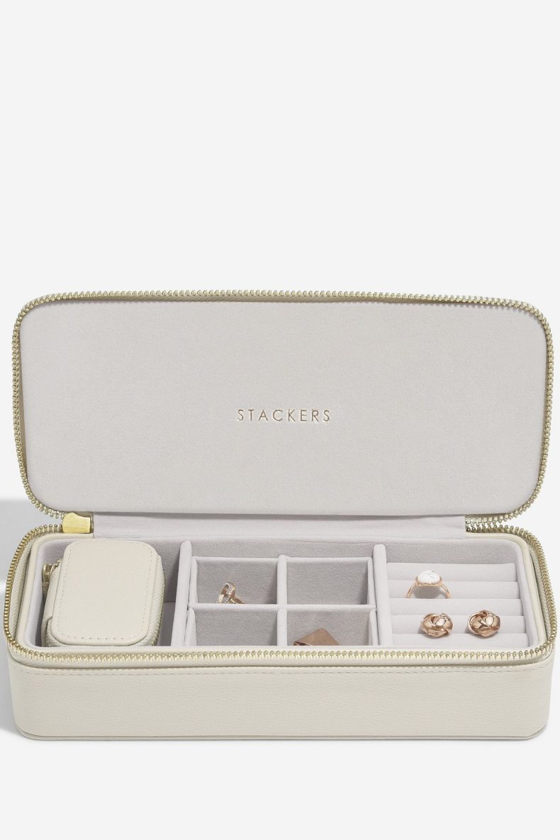 Stackers Large Oatmeal Zipped Jewellery Box