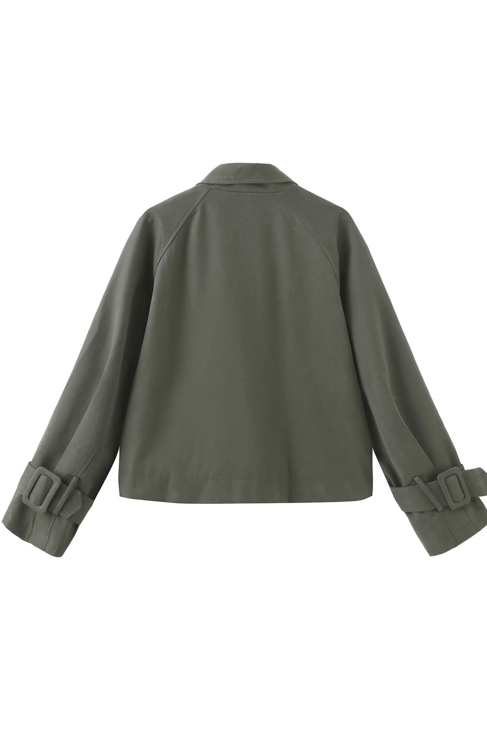 Cubic London Overlay Cropped Trench Coat in Gray - One Size