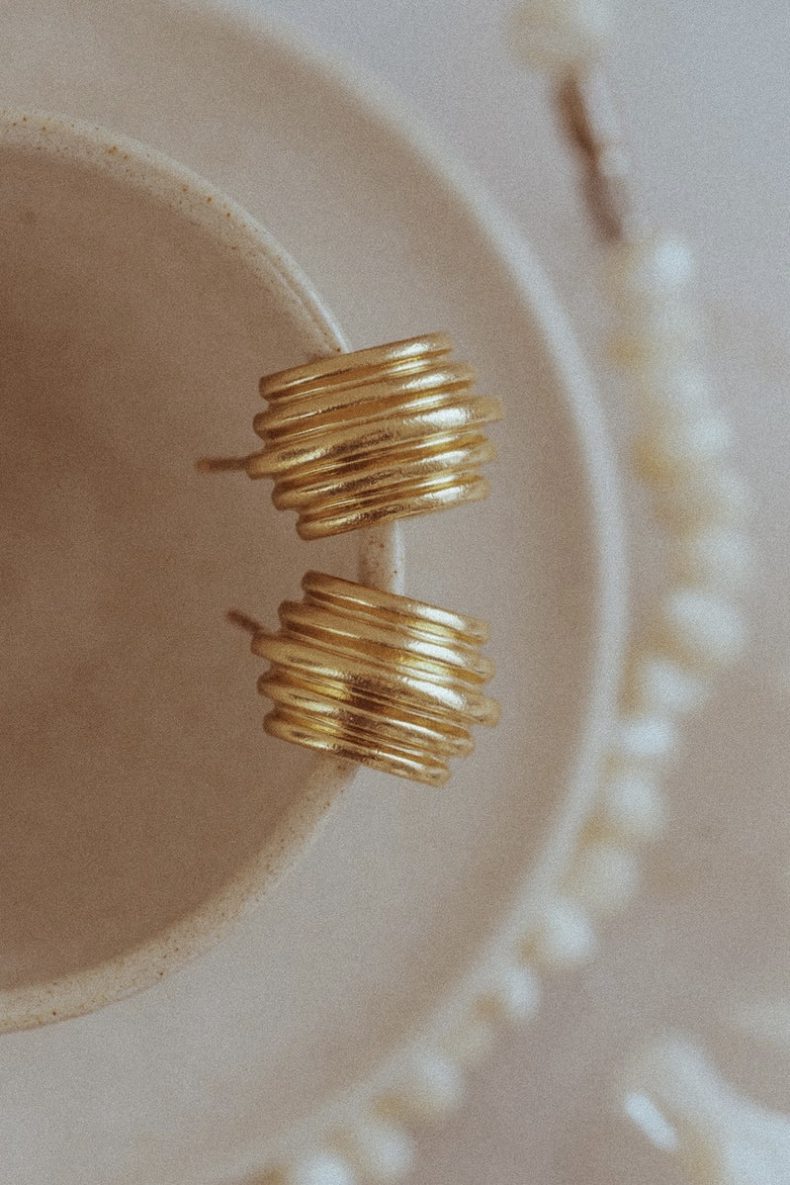 Cabinet Jewellery Chunky Ripple Hoop Earrings Cuffs