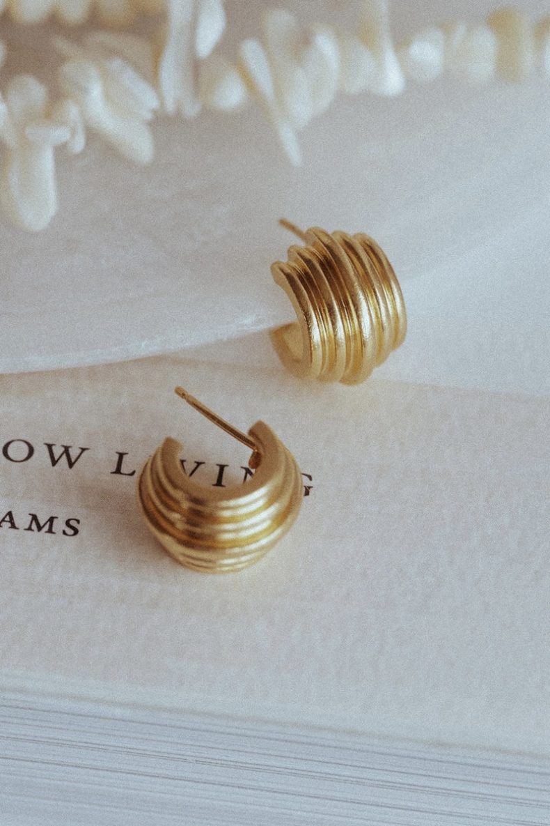 Cabinet Jewellery Chunky Ripple Hoop Earrings Cuffs