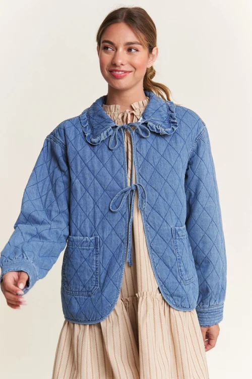 quilted denim jacket