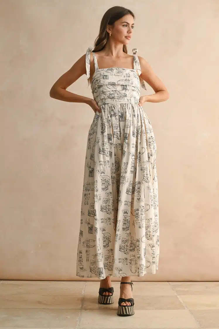 miou muse town print dress