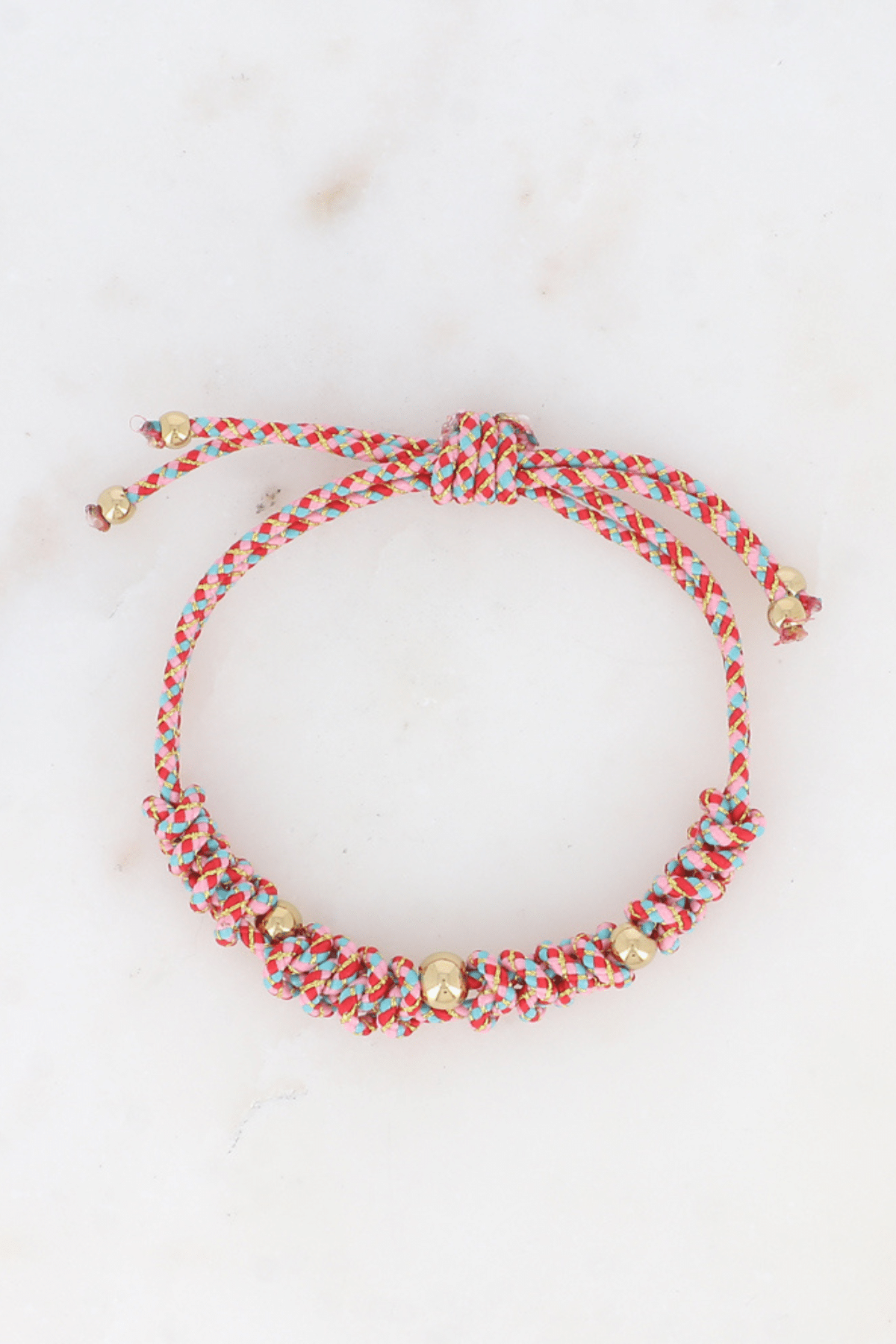Bohm Paris Red Cord Sliding Bracelet With Beads