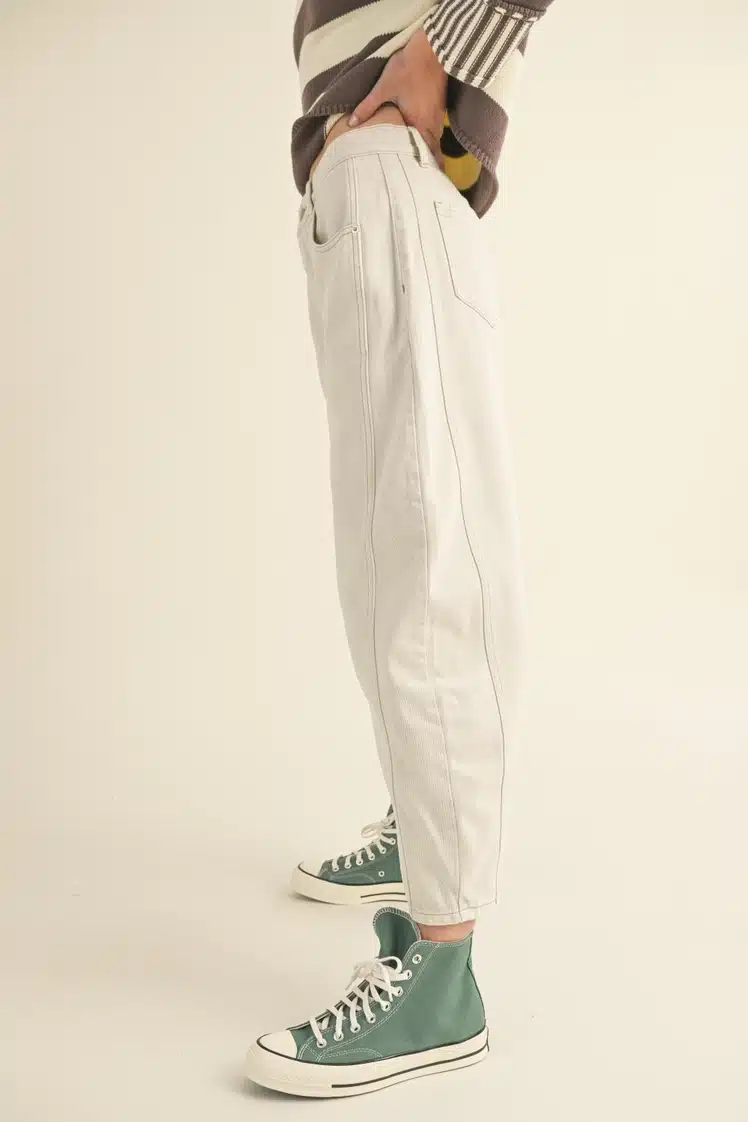 Miou Muse Ecru Barrel Jeans