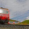 Glacier Express at the Oberalp pass