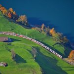 Lucerne Intelaken Express passing Lake Lungern