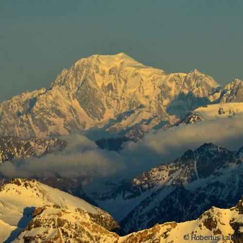Mont Blanc seen from the summit of the Matterhorn Glacier Paradise