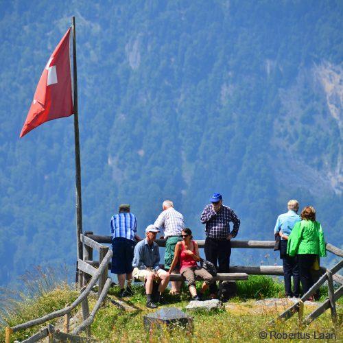 Viewpoint, Swiss Flag and people