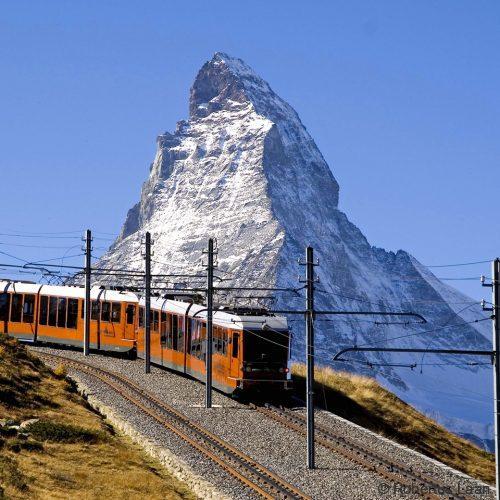 The Gornergrat cog railway and the mighty Matterhorn