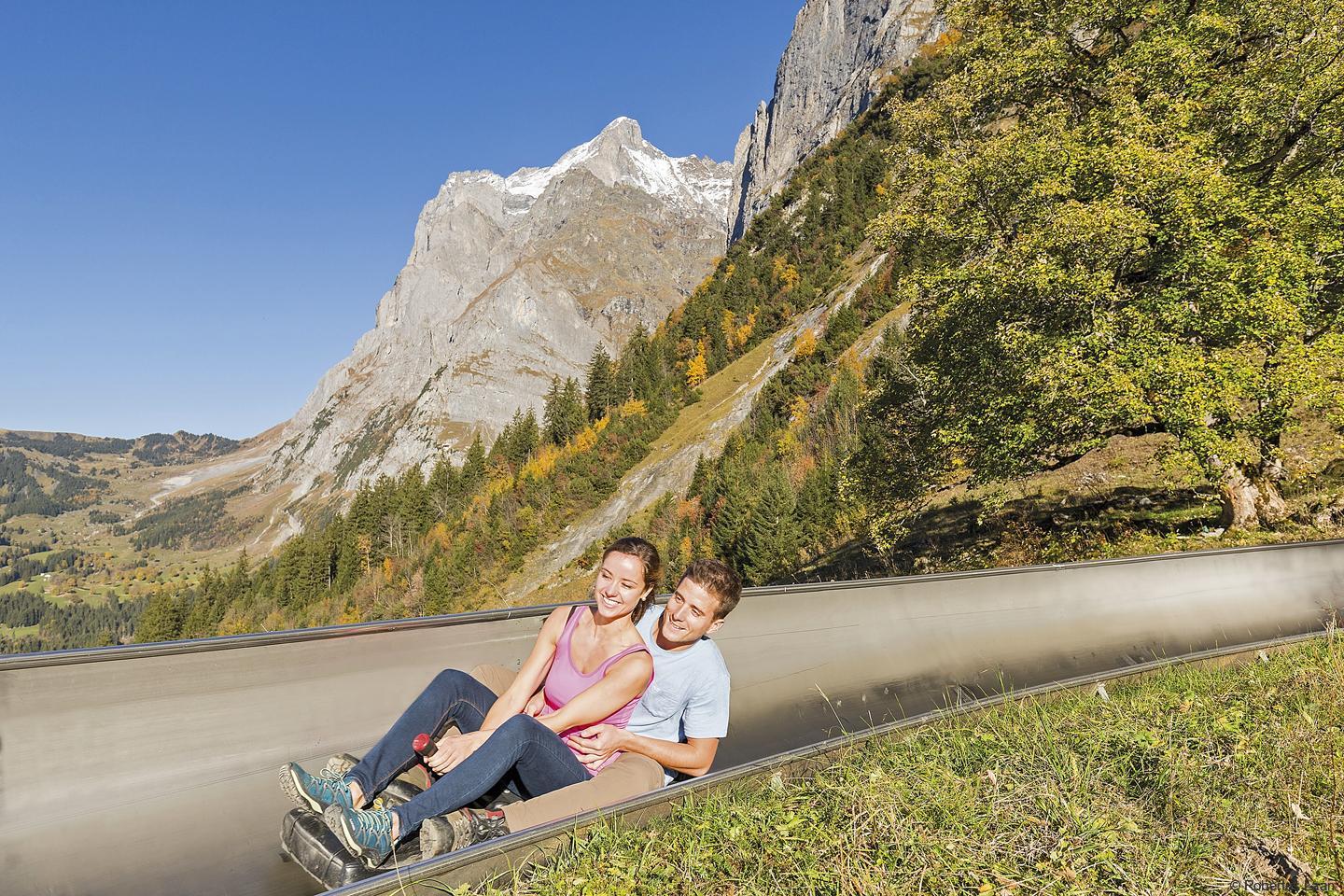 Sledding down at the Pfingstegg