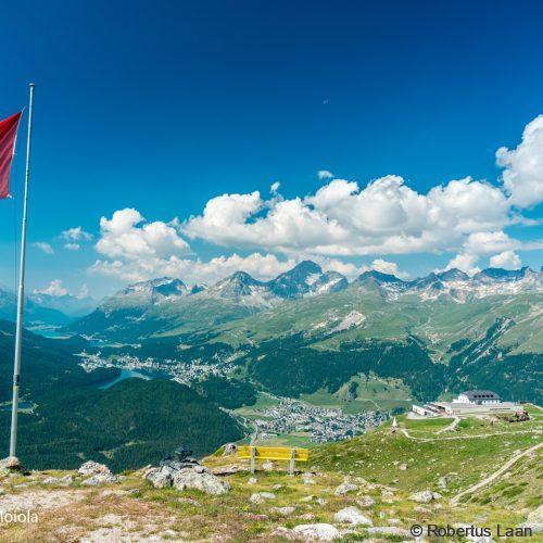 The view from Muottas Muragl towards St. Moritz