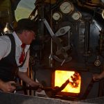 Furka steam train is fired with coal