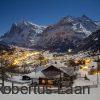 Grindelwald at night in winter