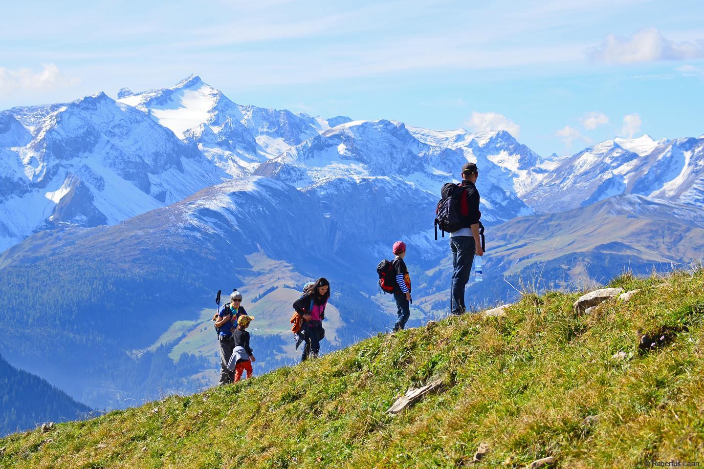 Hiking above Lenk is fun for young and old