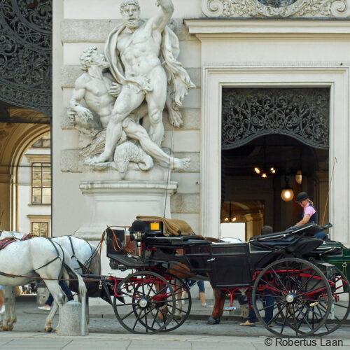 The famous Vienesse Fiaker are ready infront of the Hofburg to take you for a ride