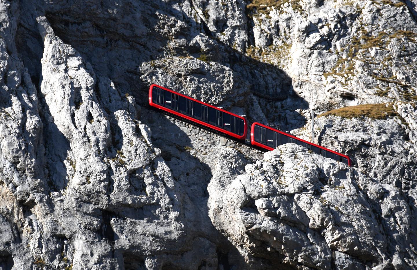 Steep railway on the mountain