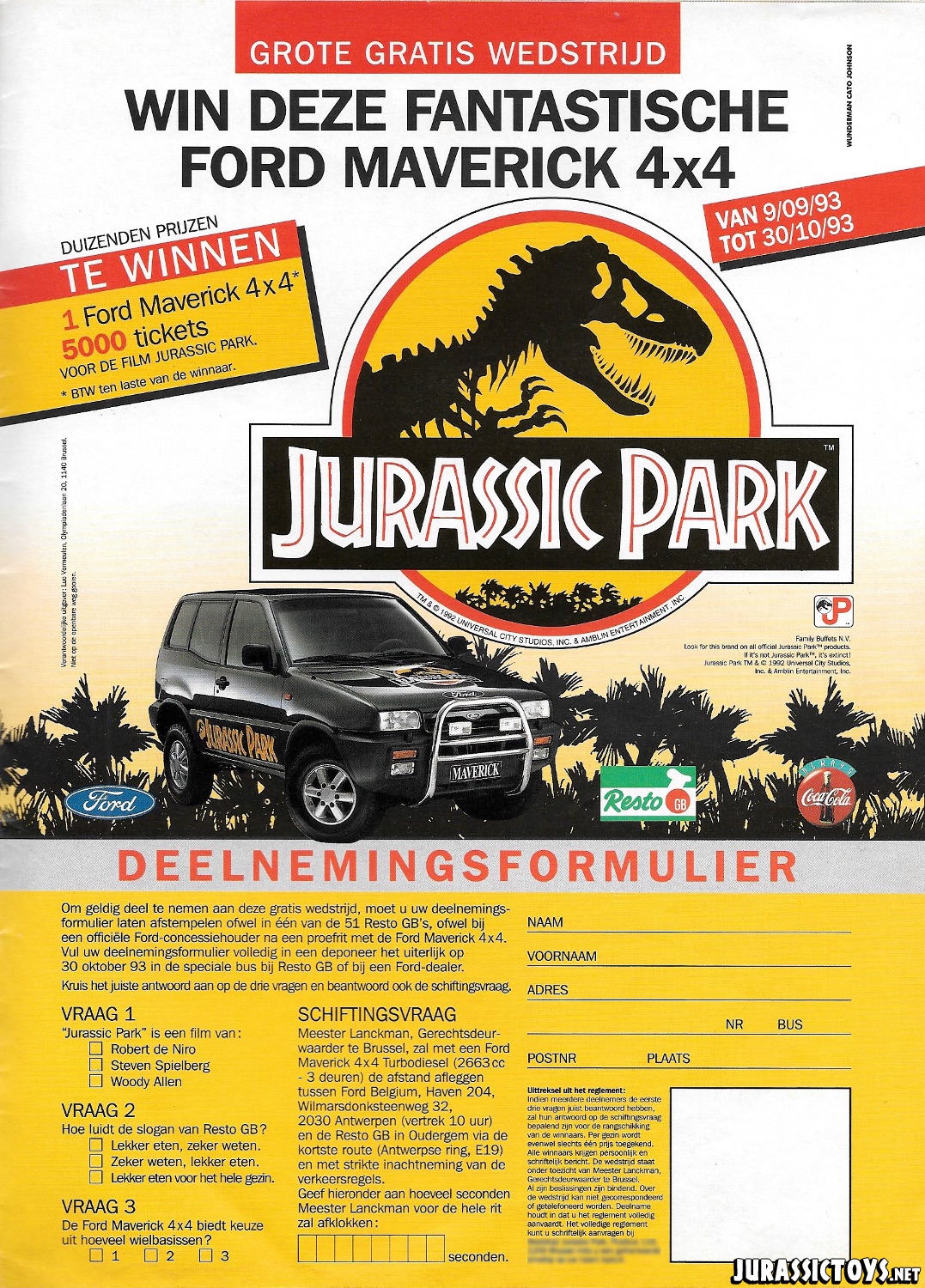 Jurassic Park Ford competition 1993