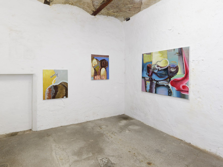 Exhibition A Matter of Touch at Torstrasse 111 in Berlin, paintings by Kiki Kolympari, curated by Jurriaan Benschop