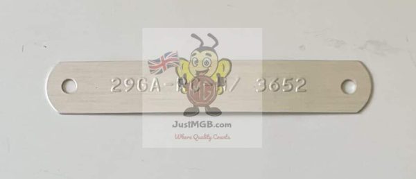 Engine Plate MGC, Healey 100, 2600 & 3000 etc Forward and Reverse Stamped (Embossed)
