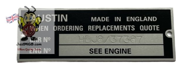 Austin Healey Stamped Chassis Plates - Now available in the OEM Font - Image 5