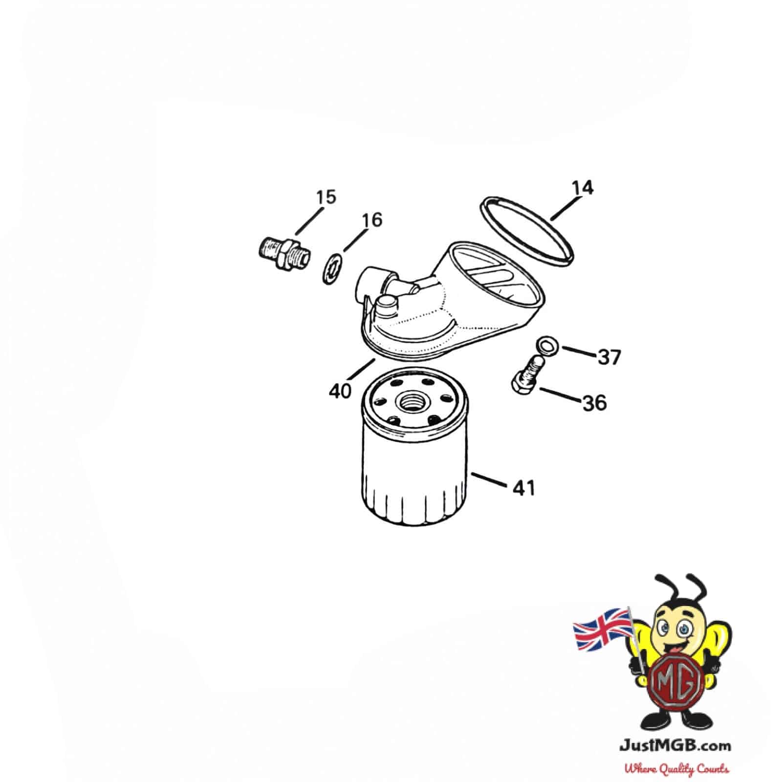 GFE117 GFE166 - MG Midget 1275 Spin on Oil Filter 68-74 - Image 2