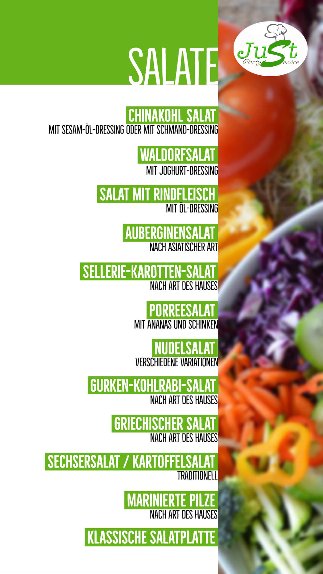 Salate-Menü