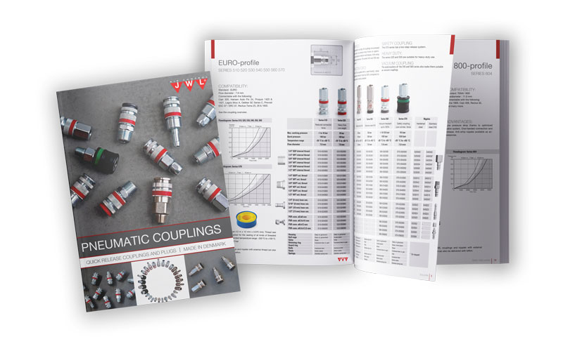 Catalogue with quick release couplings