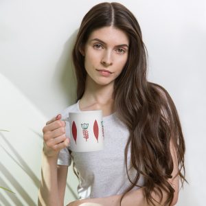 Red Lebanese Tradition white glossy mug