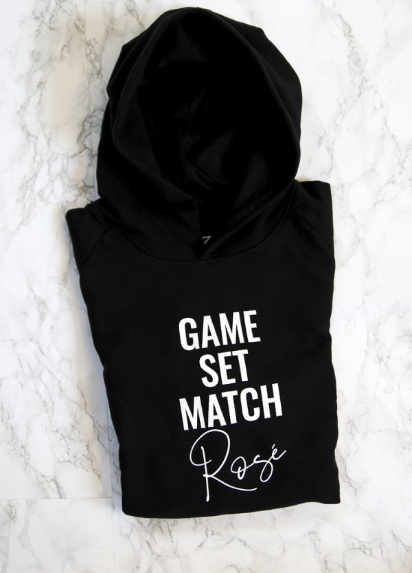 game set match rosé cropped hoodie