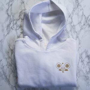 Classic padel-cropped hoodie wit goud
