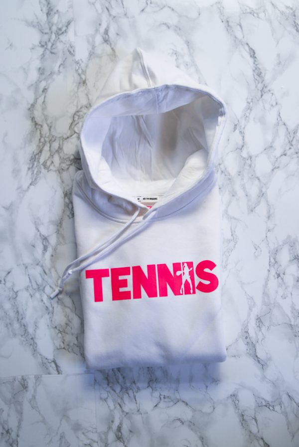 Tennis hoodie wit roze