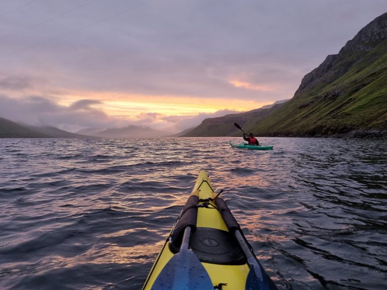 Kayak in the sunset