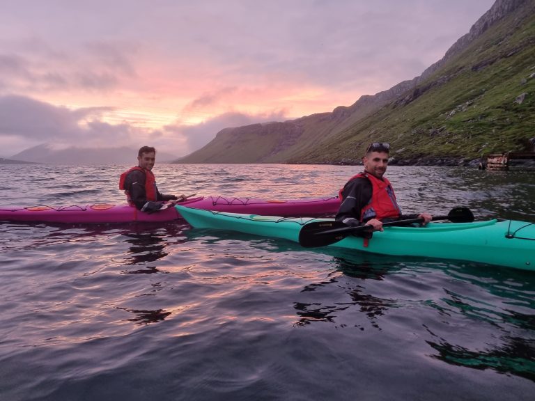 Kayaking in the beautiful sunset