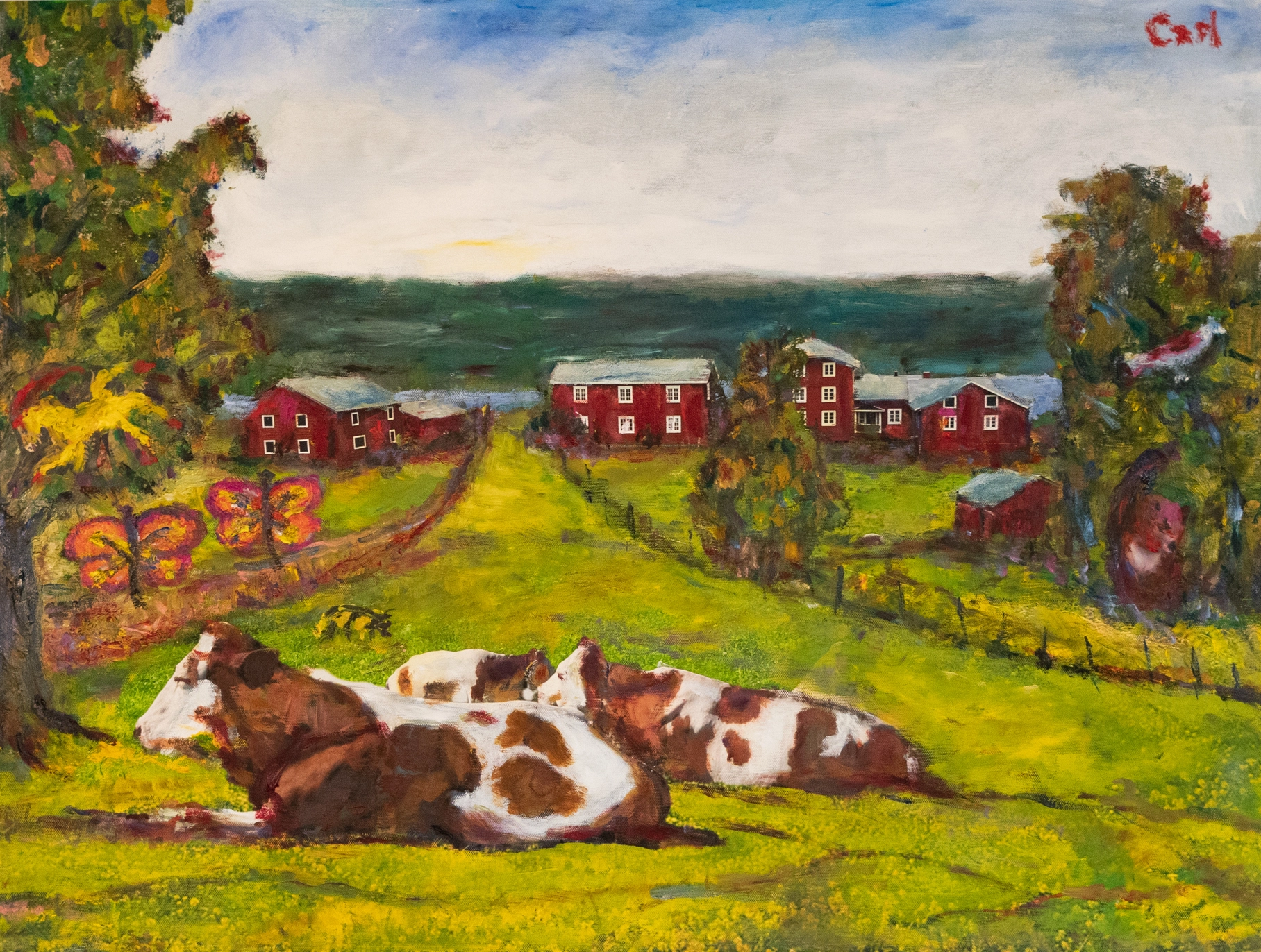 Swedish farm with cows