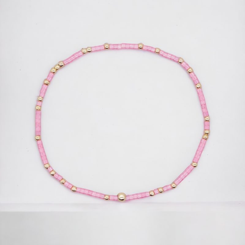 Samsø - Seed mini bracelett multi lys rosa
