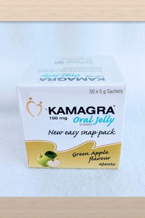 Kamagra Oral Jelly Green Apple flavor 50 gel box