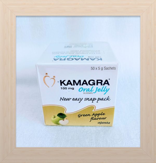 Kamagra Oral Jelly Green Apple flavor 50 gel box