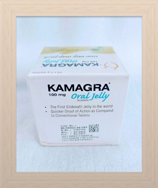 Kamagra Oral Jelly Green Apple flavor 50 gel box