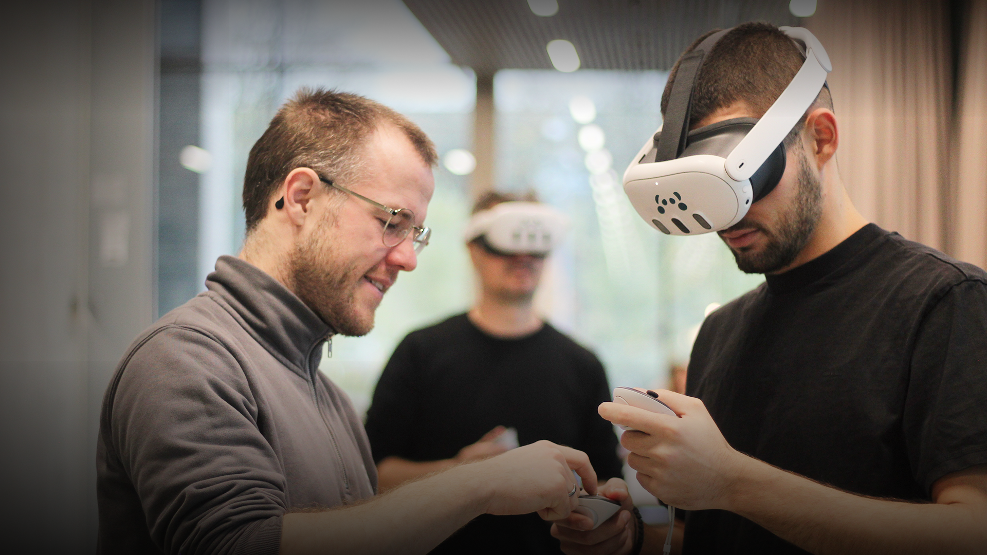 Three people using Kanda VR Simulators