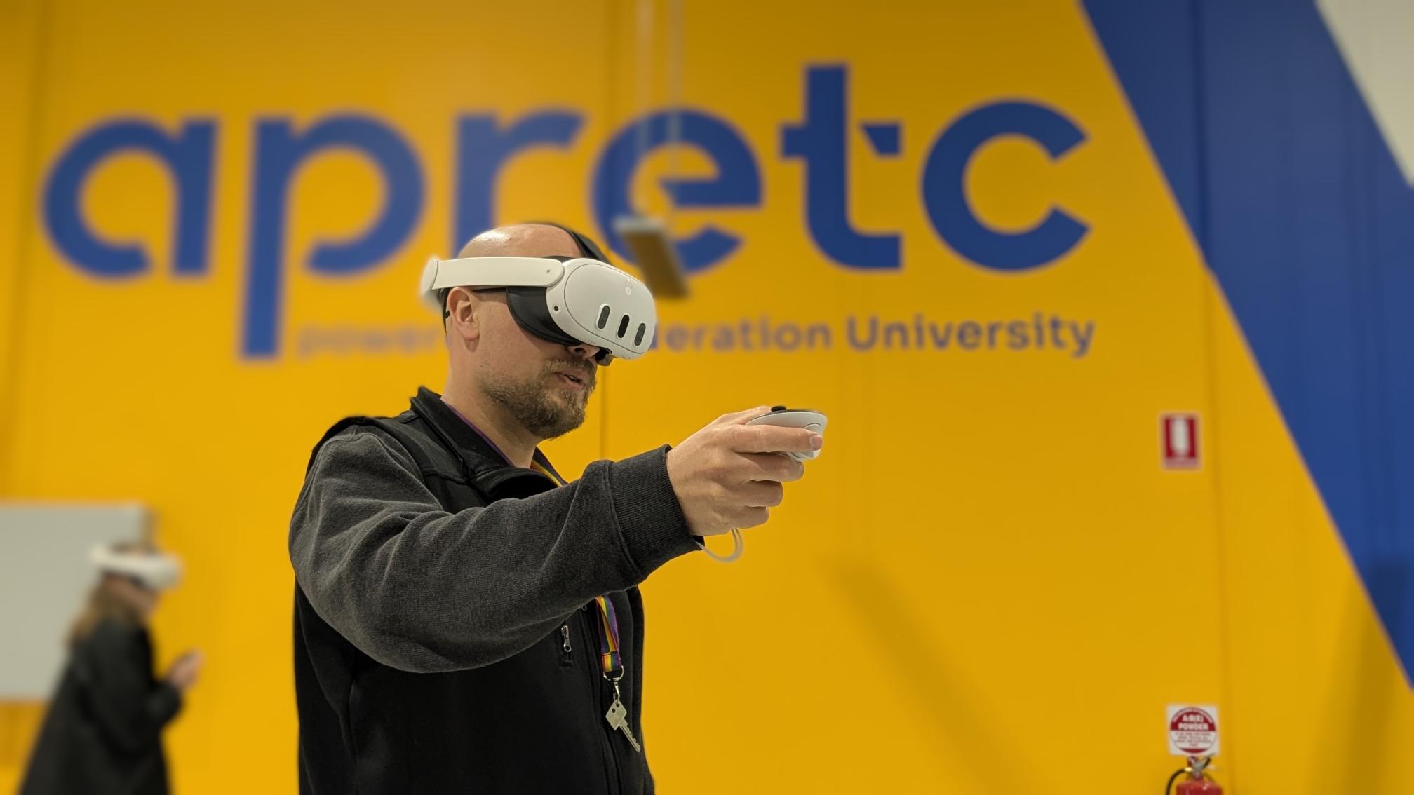 Person in a VR Simulation