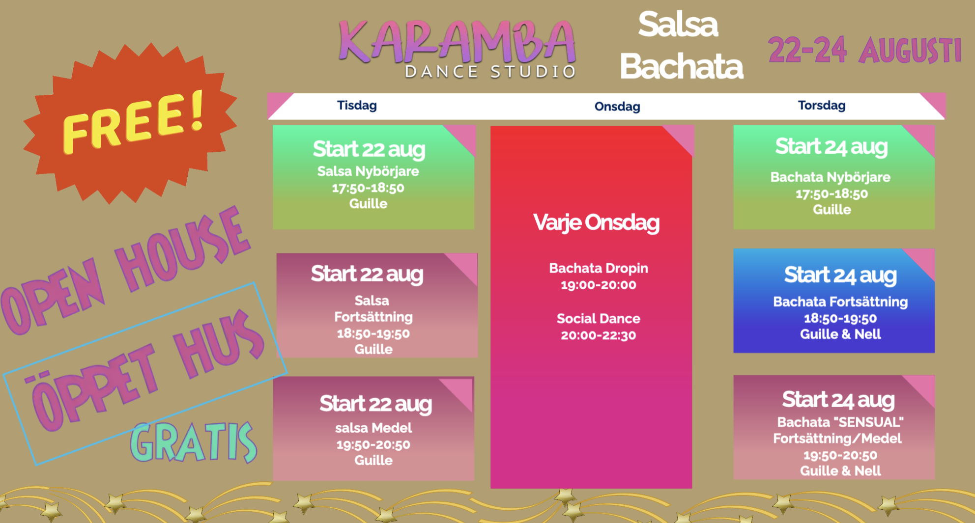 Karamba Dance Studio Dansa salsa, bachata och kizomba i Stockholm