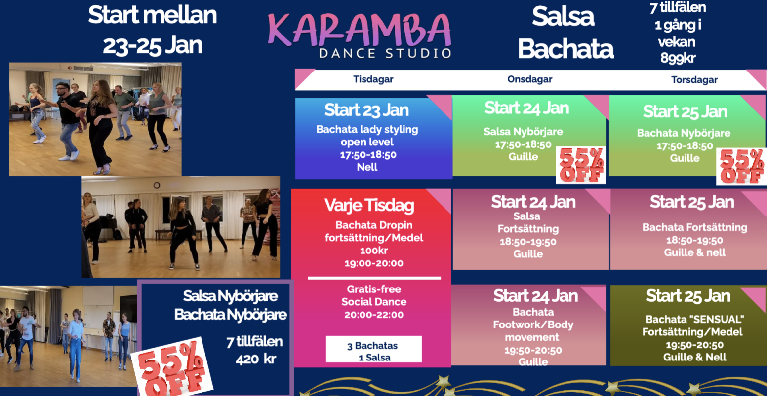 Karamba Dance Studio Dansa salsa, bachata och kizomba i Stockholm
