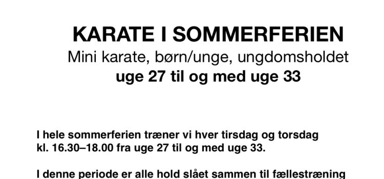 Karate i sommerferien