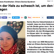 Screenshot des Focus-Artikel über mein Leben mit EDS