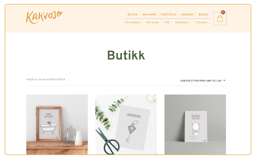 nettbutikk i wordpress