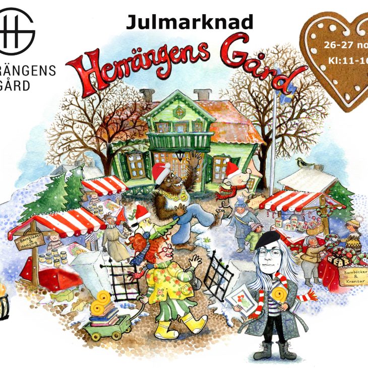 Julmarknad på Herrängens Gård Karin Tecknar