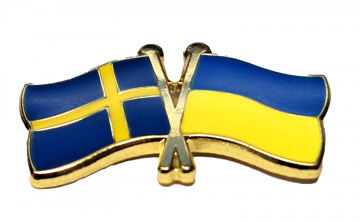 Sveriges och Ukrainas flaggor som pin