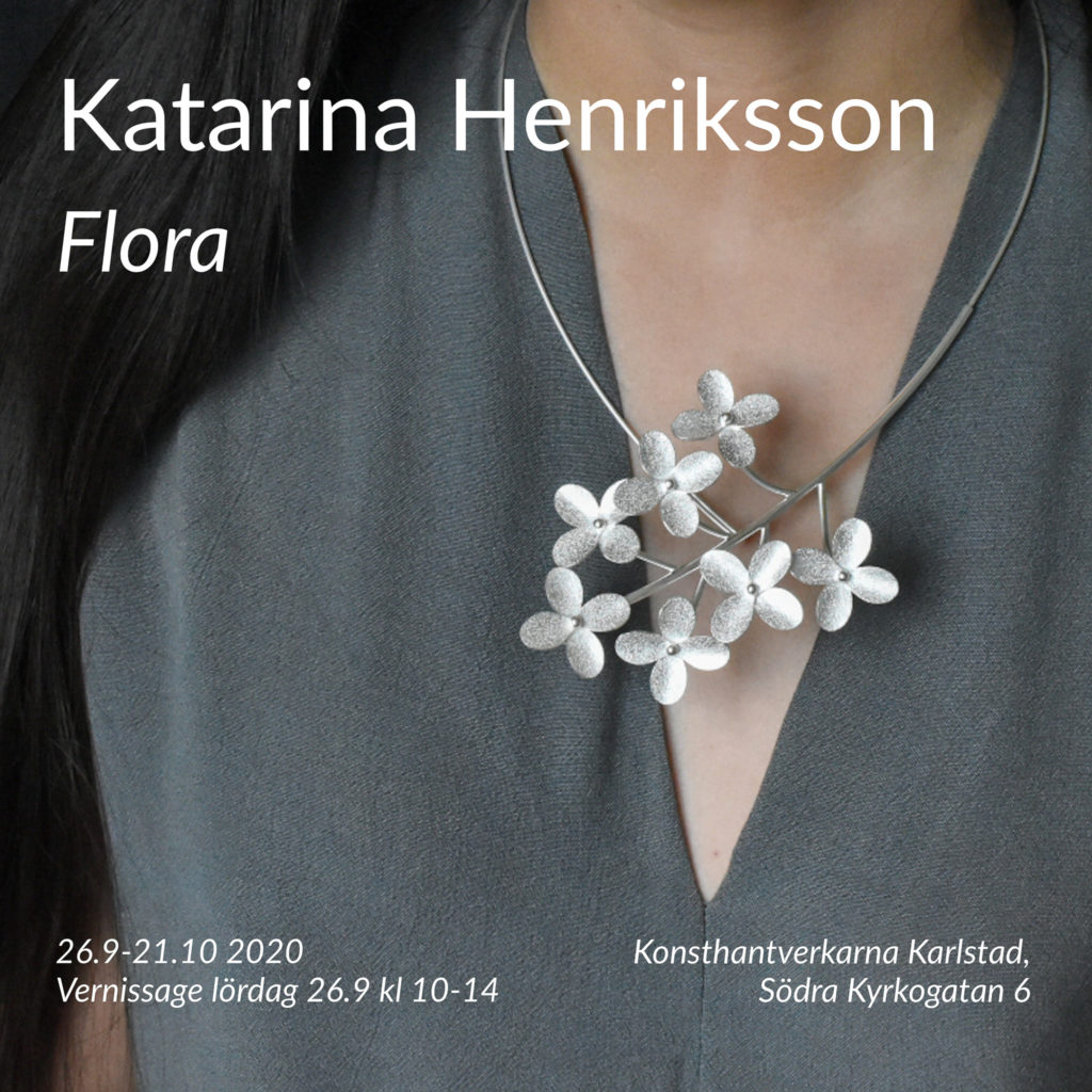 Vernissagekort för min utställning - Flora, på Konsthantverkarna i Karlstad