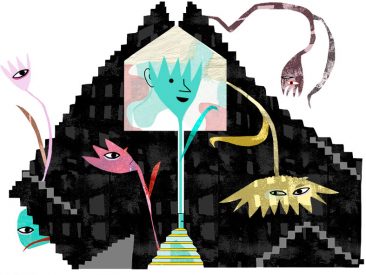 Tidningsillustration, Arkitekten, Kati Mets. Trånga normer för att lyckas som designer.